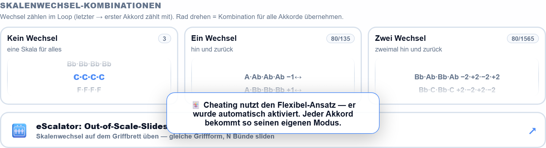Skalenwechsel-Kombinationen